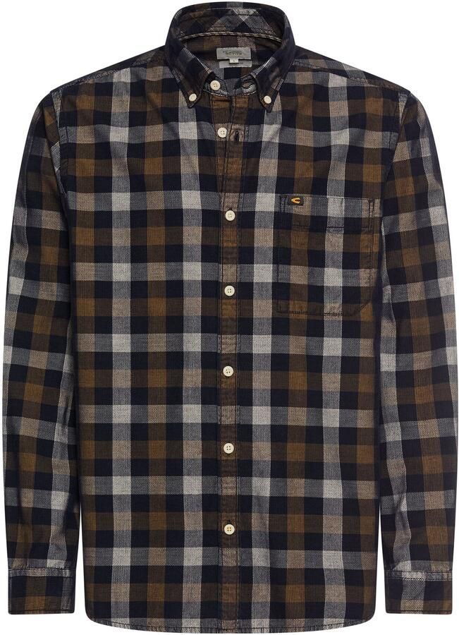 Camel active Geruit overhemd lange mouw met button-down-kraag - Foto 3