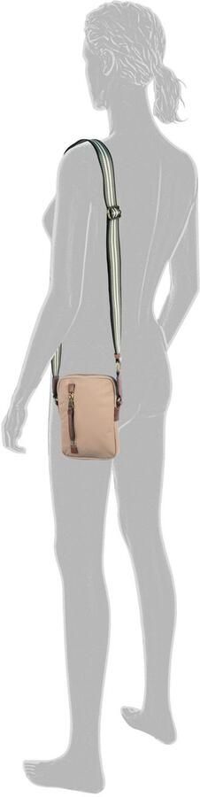 Camel active Gsm-tasje Bari van hoogwaardig mat nylon met gestreept geweven band - Foto 3