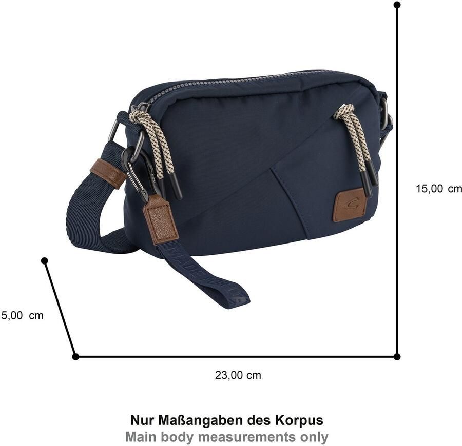 Camel active Handtas Aurum van gerecycled robuust nylon lichtgewicht met fijne details