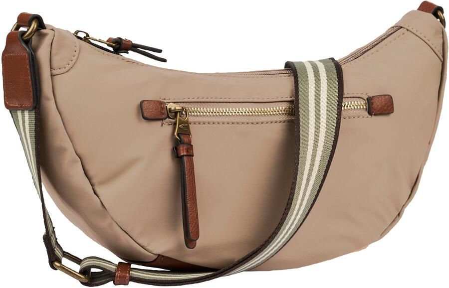 Camel active Handtas Bari van hoogwaardig mat nylon met gestreept geweven band - Foto 4