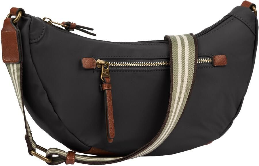 Camel active Handtas Bari van hoogwaardig mat nylon met gestreept geweven band - Foto 4