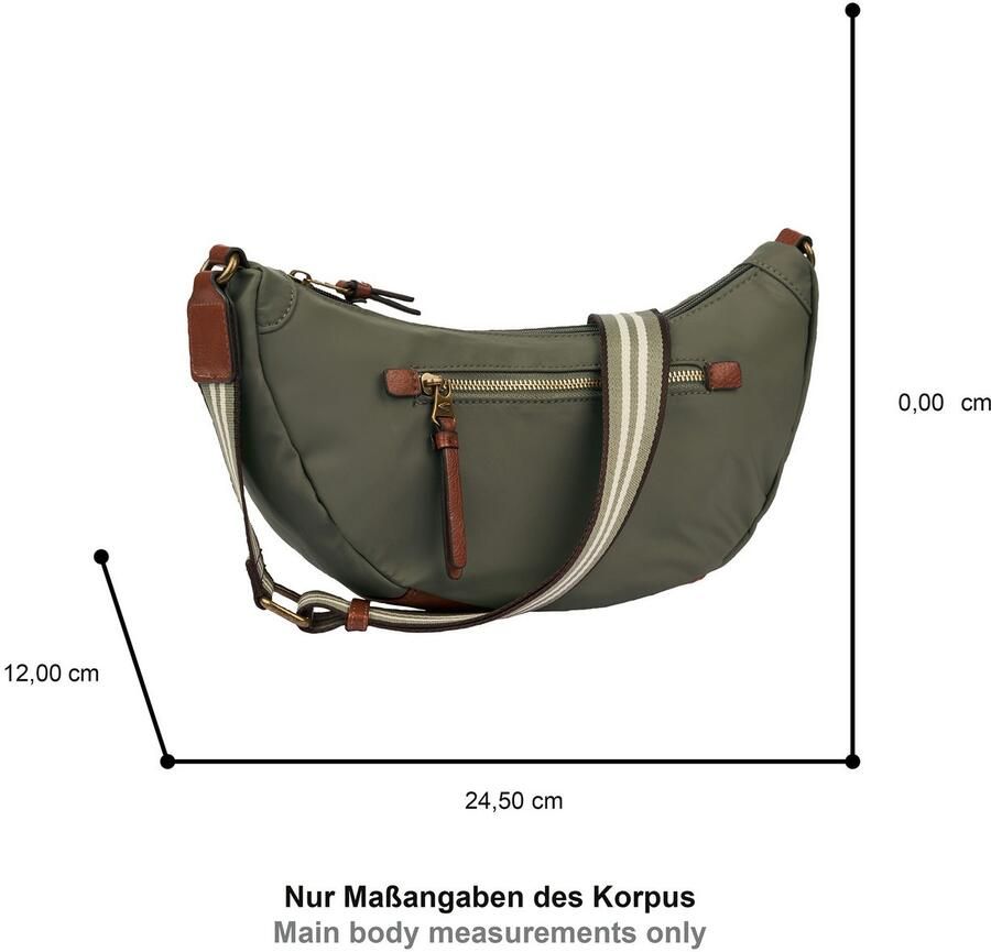 Camel active Handtas Bari van hoogwaardig mat nylon met gestreept geweven band
