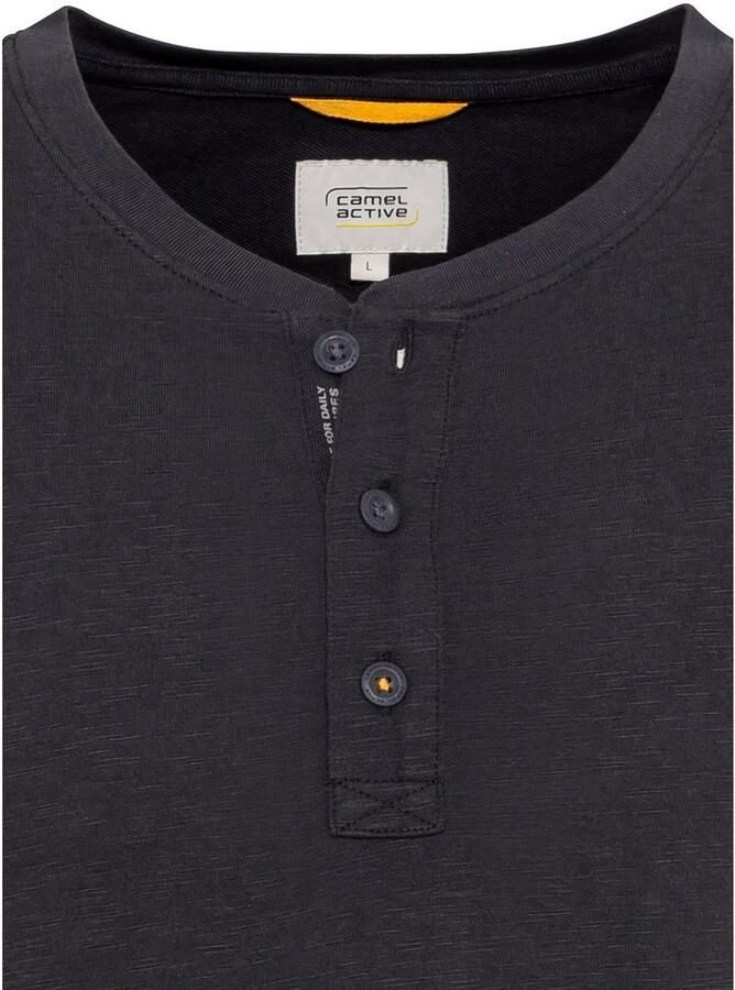 Camel active Shirt met lange mouwen en korte knoopsluiting