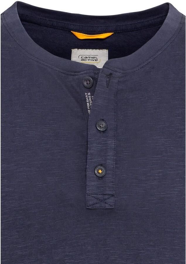 Camel active Shirt met lange mouwen en korte knoopsluiting