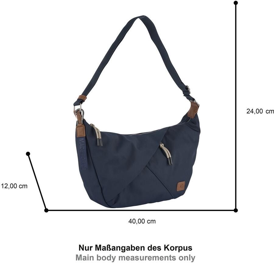 Camel active Hobo-tas Aurum van gerecycled robuust nylon lichtgewicht met fijne details