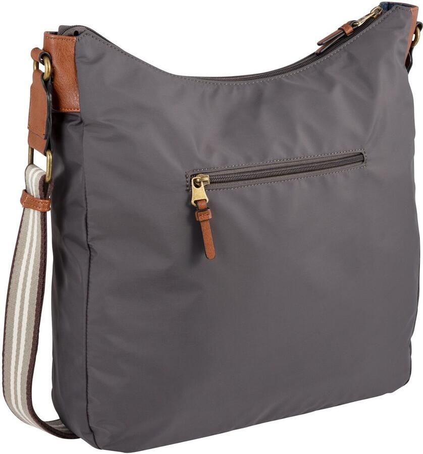 Camel active Hobo-tas Bari van hoogwaardig mat nylon met gestreept geweven band