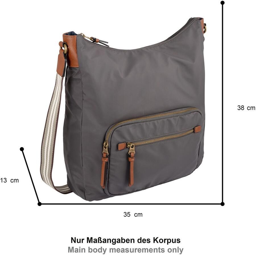 Camel active Hobo-tas Bari van hoogwaardig mat nylon met gestreept geweven band