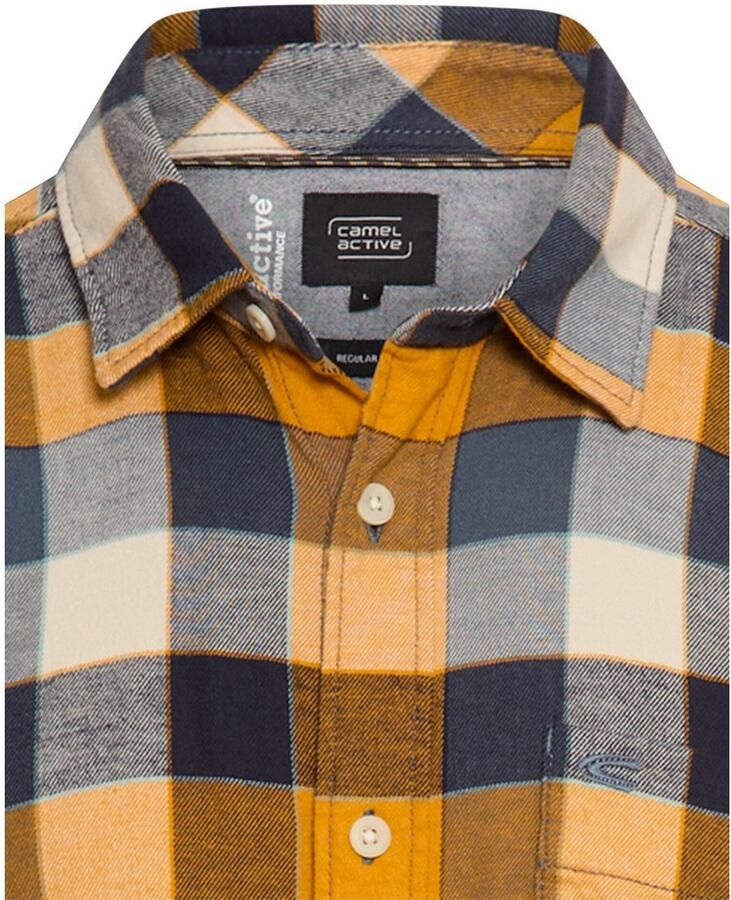 Camel active Regular fit vrijetijdsoverhemd van flanel met labelstitching - Foto 2