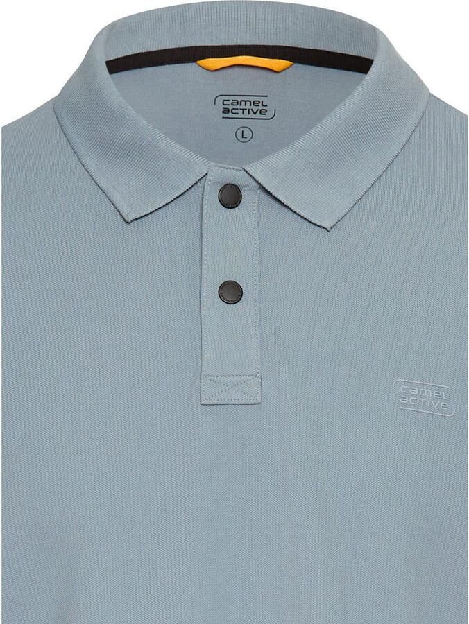 Camel active Poloshirt met lange mouwen met geborduurd logo