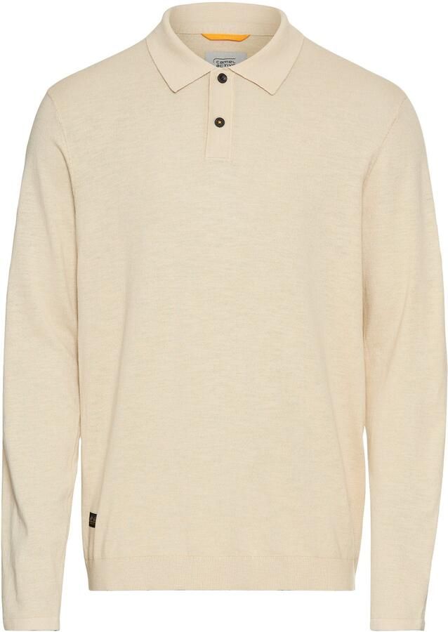 Camel active Poloshirt met lange mouwen met ribboorden - Foto 4