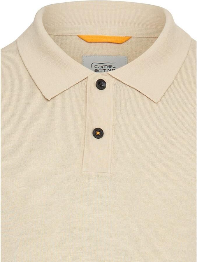 Camel active Poloshirt met lange mouwen met ribboorden