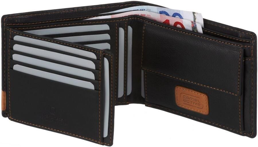 Camel active Portemonnee California ook van hoogwaardig rundleer met opvallende contraststiksels - Foto 3