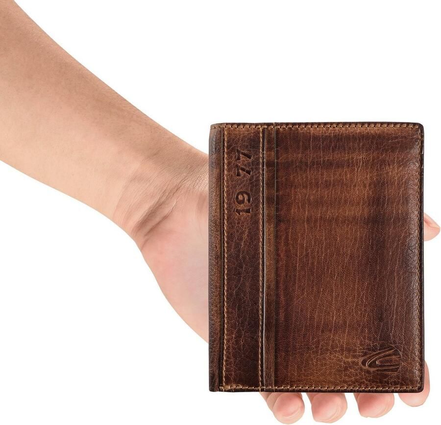 Camel active Portemonnee Melbourne van hoogwaardig rundleer met robuuste stiksels in used look