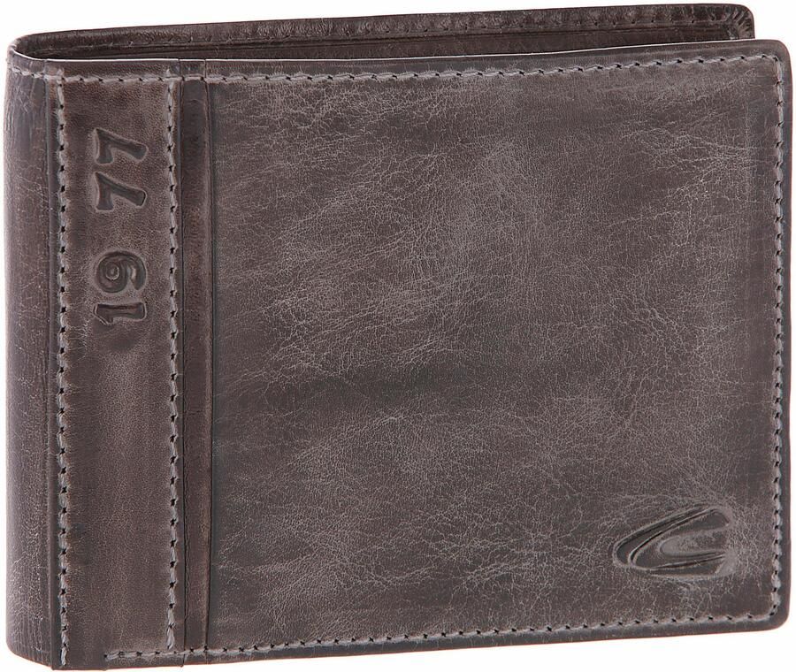 Camel active Portemonnee Melbourne van hoogwaardig rundleer met robuuste stiksels in used look