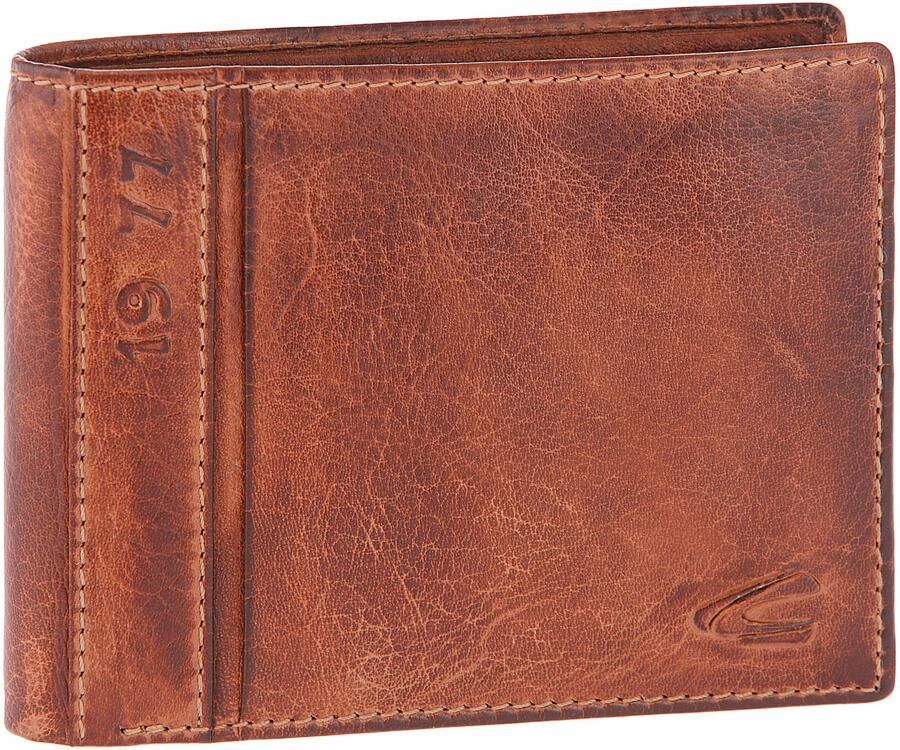 Camel active Portemonnee Melbourne van hoogwaardig rundleer met robuuste stiksels in used look