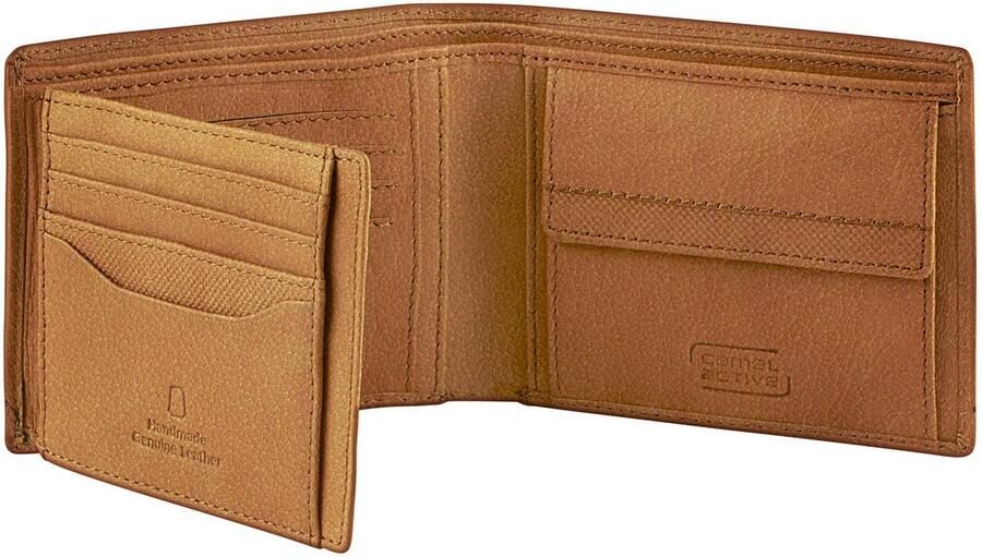 Camel active Portemonnee NIMBUS zacht nerfleer met licht afgebiesde decoratieve naden rfid-bescherming