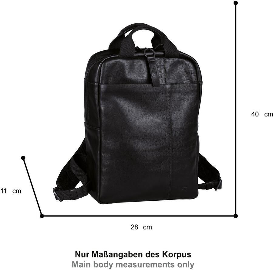 Camel active Rugzak Pijnboom van plantaardig gelooid rundleer in een stoere look met laptopvak
