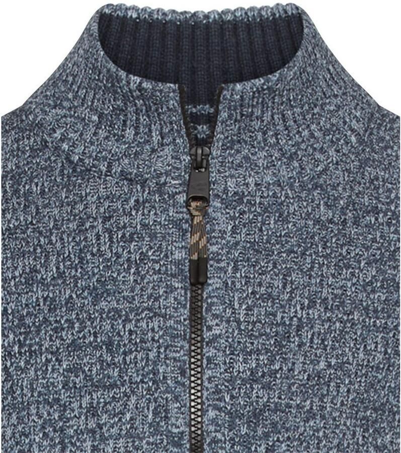 Camel active Slim fit schipperstrui met ritssluiting model 'Mouline'