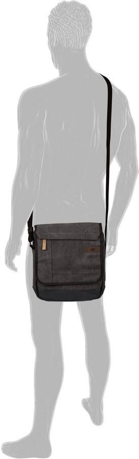 Camel active Schoudertas Air Canvas model van zacht lederimitatie afgewerkt met applicaties - Foto 2