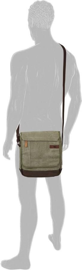 Camel active Schoudertas Air Canvas model van zacht lederimitatie afgewerkt met applicaties - Foto 3