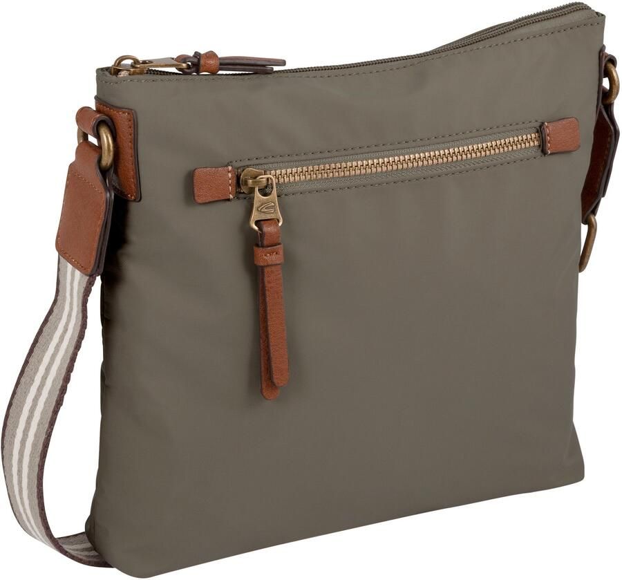 Camel active Schoudertas Bari van hoogwaardig mat nylon met gestreept geweven band - Foto 4