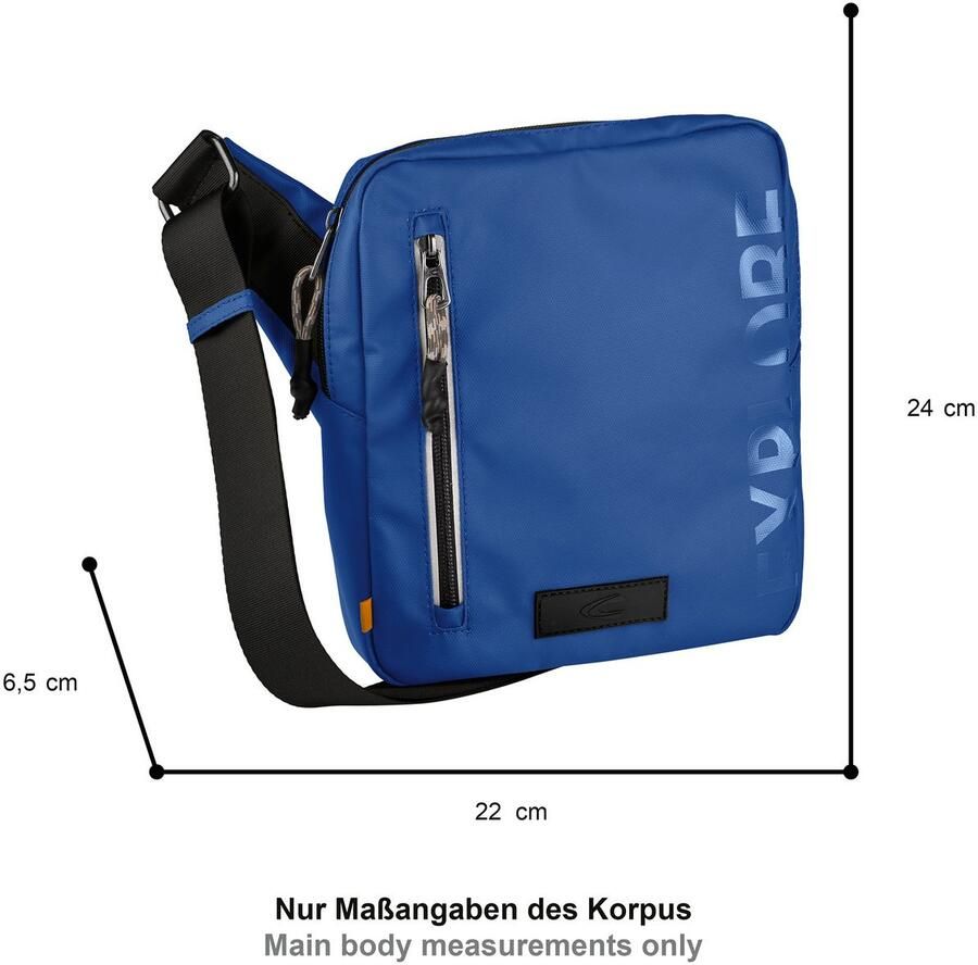 Camel active Schoudertas Explore waterafstotend gerecycled nylon en reflecterende ritsen