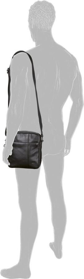 Camel active Schoudertas Pijnboom van plantaardig gelooid rundleer in een stoere look met rfid-bescherming (1-delig) - Foto 3