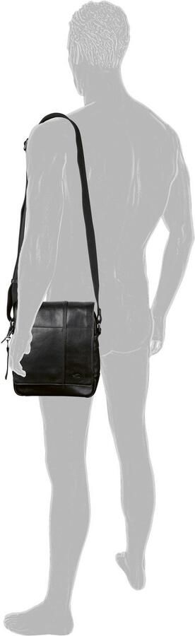 Camel active Schoudertas Pijnboom van plantaardig gelooid rundleer in een stoere look met rfid-bescherming (1-delig) - Foto 3