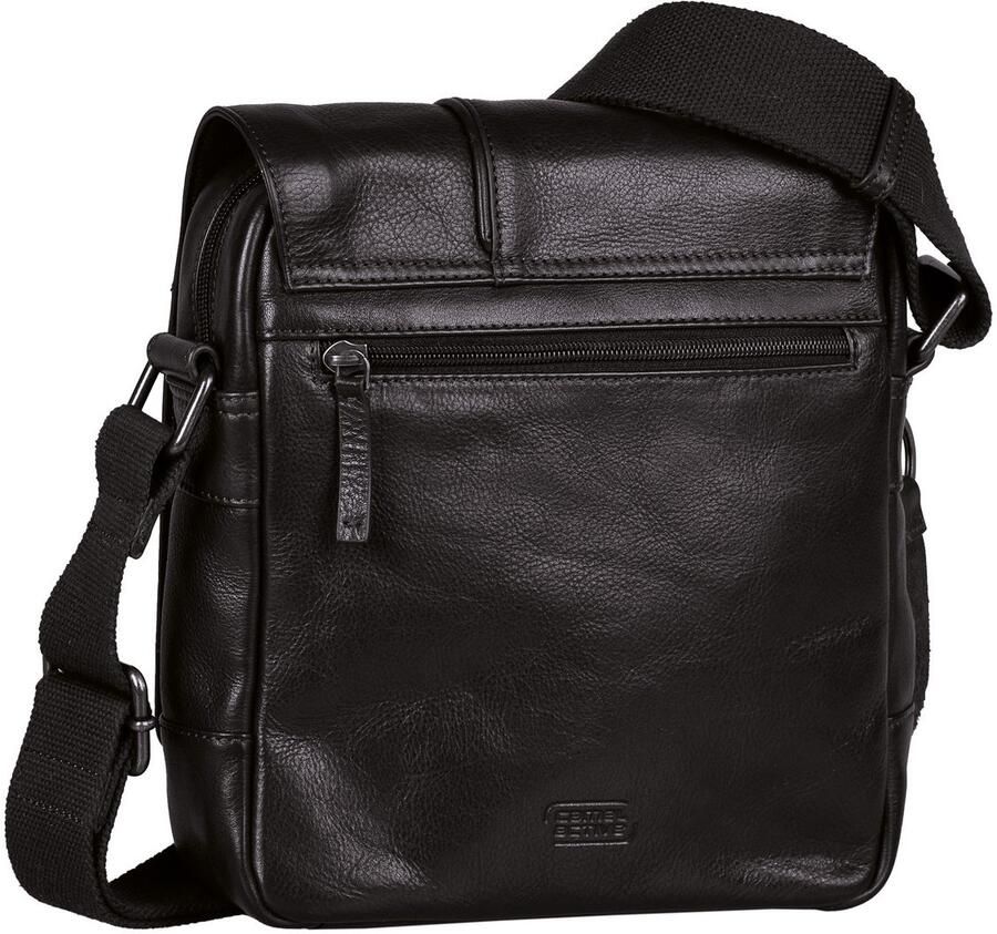 Camel active Schoudertas Pijnboom van plantaardig gelooid rundleer in een stoere look met rfid-bescherming (1-delig)