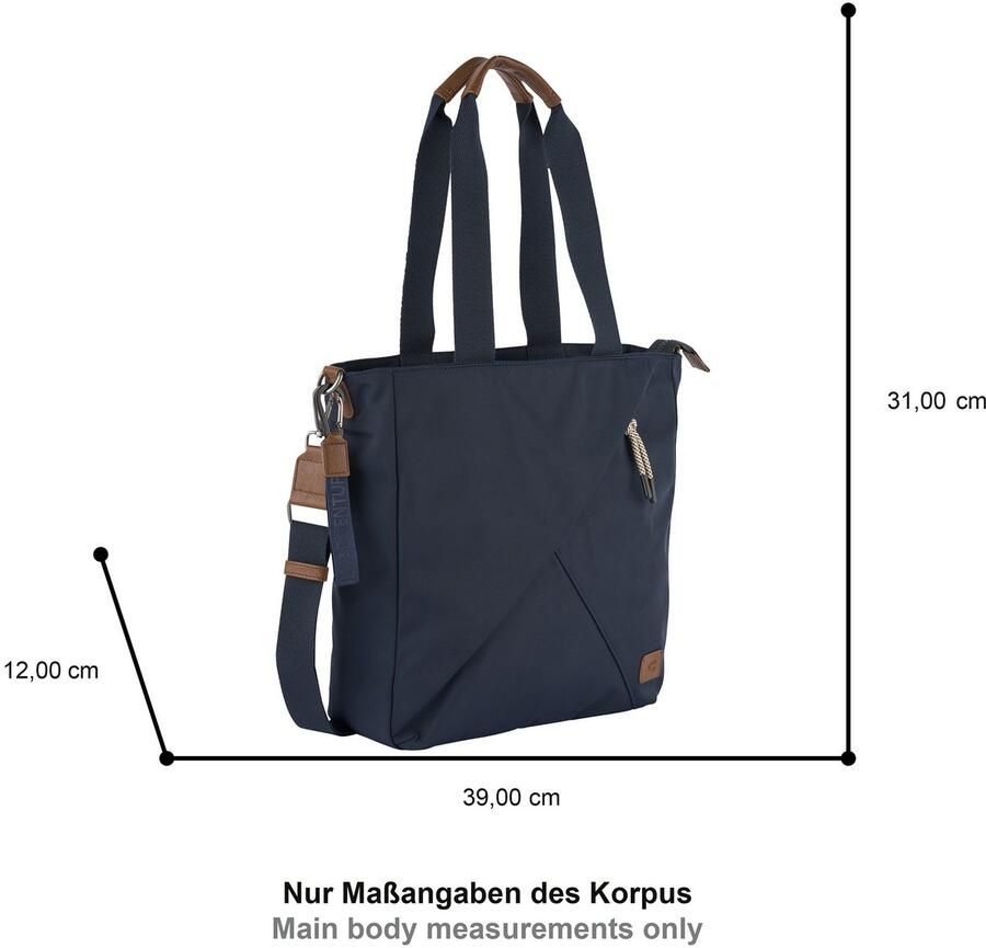 Camel active Shopper Aurum van gerecycled robuust nylon lichtgewicht met fijne details