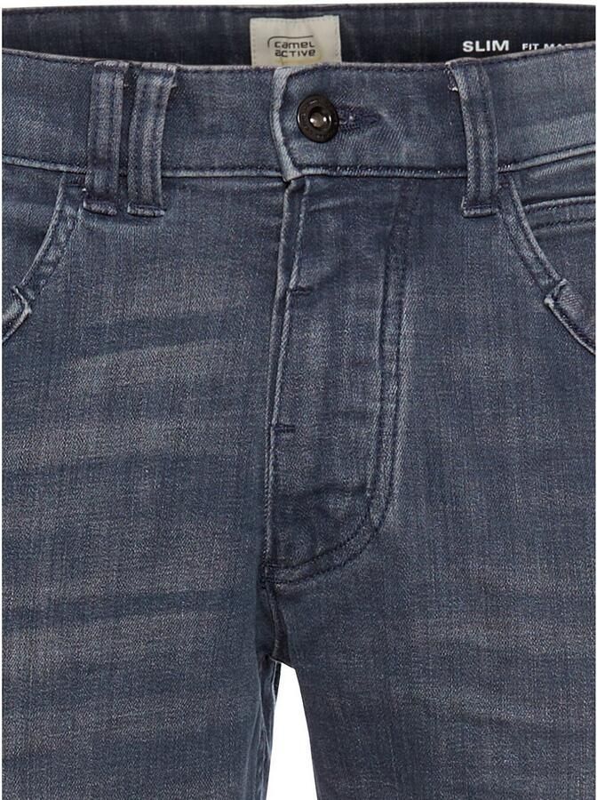 Camel active Slim fit jeans met leren badge