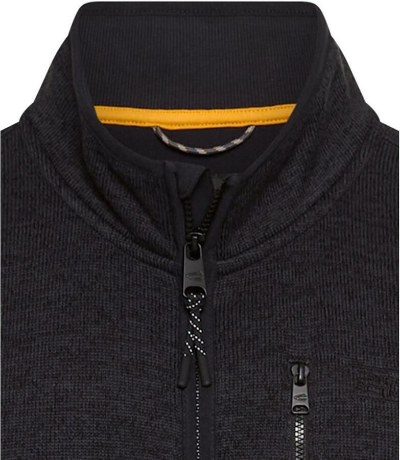 Camel active Regular fit gebreid jack in gemêleerde look met opstaande kraag