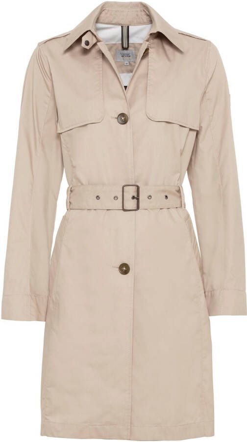 Camel active Lange jas met stoffen ceintuur