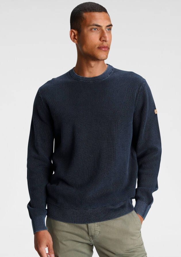 Camel active Trui met ronde hals met wafelmotief