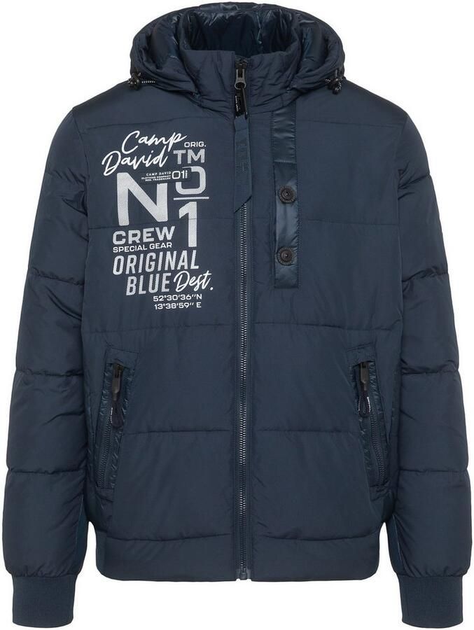CAMP DAVID Gewatteerde jas met afneembare capuchon