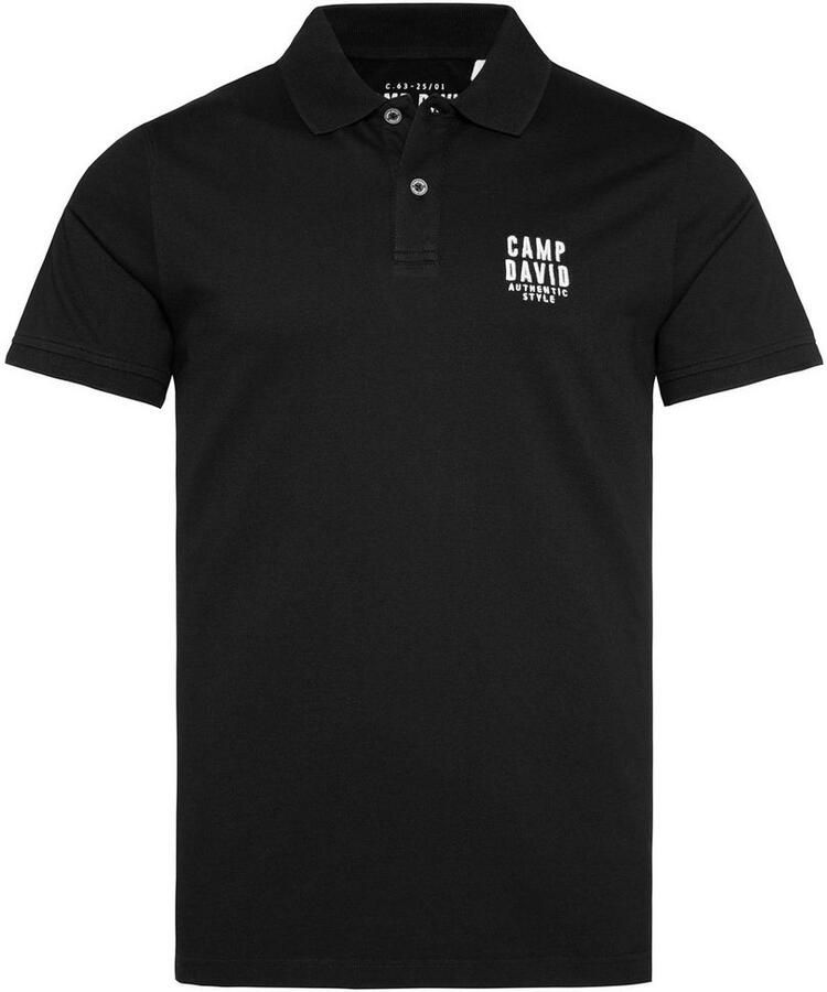 CAMP DAVID Poloshirt met kleine logo-borduursel op borsthoogte