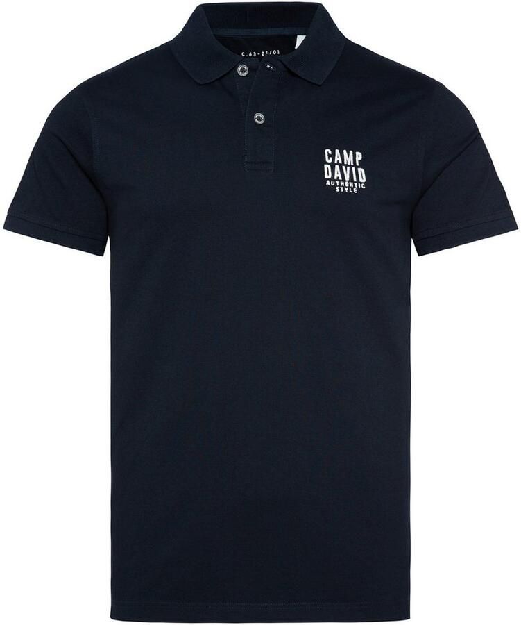 CAMP DAVID Poloshirt met kleine logo-borduursel op borsthoogte