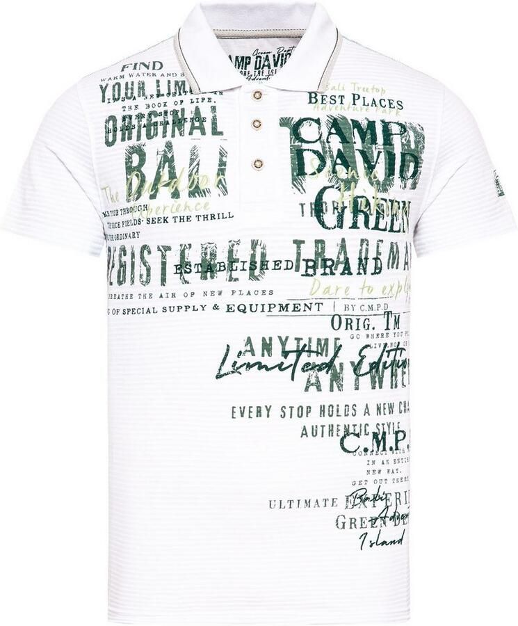 CAMP DAVID Poloshirt met logoprint