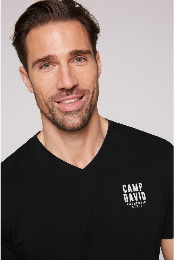 CAMP DAVID Shirt met V-hals met v-hals met logo-print - Foto 2
