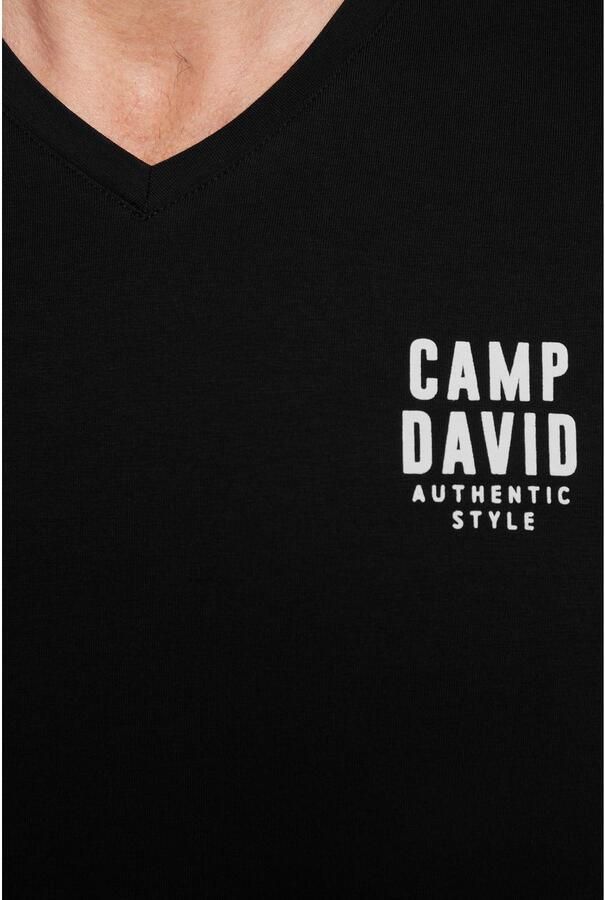 CAMP DAVID Shirt met V-hals met v-hals met logo-print - Foto 3