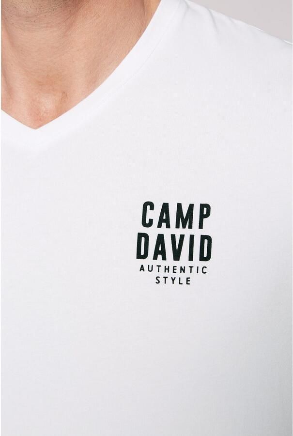 CAMP DAVID Shirt met V-hals met v-hals met logo-print - Foto 3