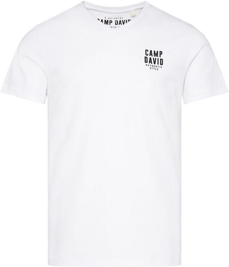 CAMP DAVID Shirt met V-hals met v-hals met logo-print