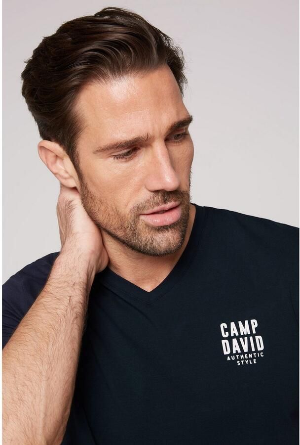 CAMP DAVID Shirt met V-hals met v-hals met logo-print - Foto 2