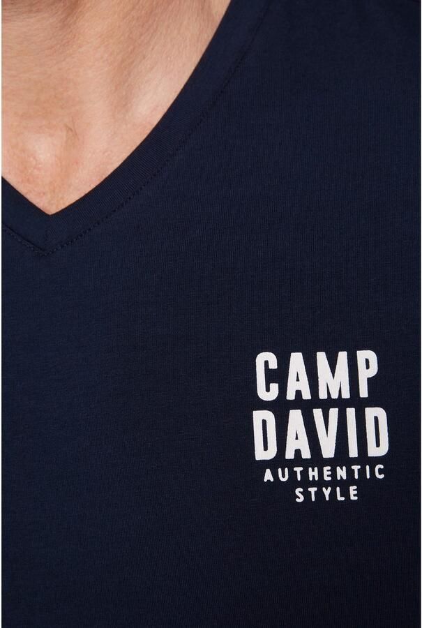 CAMP DAVID Shirt met V-hals met v-hals met logo-print - Foto 3