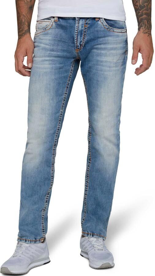 CAMP DAVID Straight jeans NI:CO:R611 met opvallende stiknaden - Foto 7