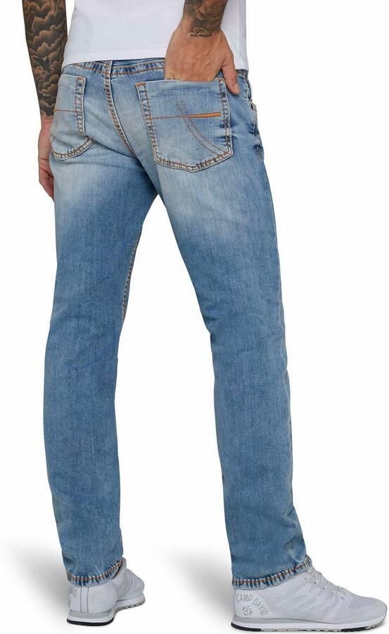 CAMP DAVID Straight jeans NI:CO:R611 met opvallende stiknaden - Foto 3