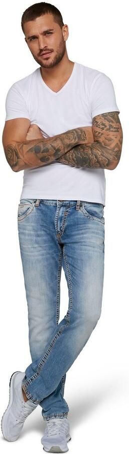 CAMP DAVID Straight jeans NI:CO:R611 met opvallende stiknaden - Foto 6