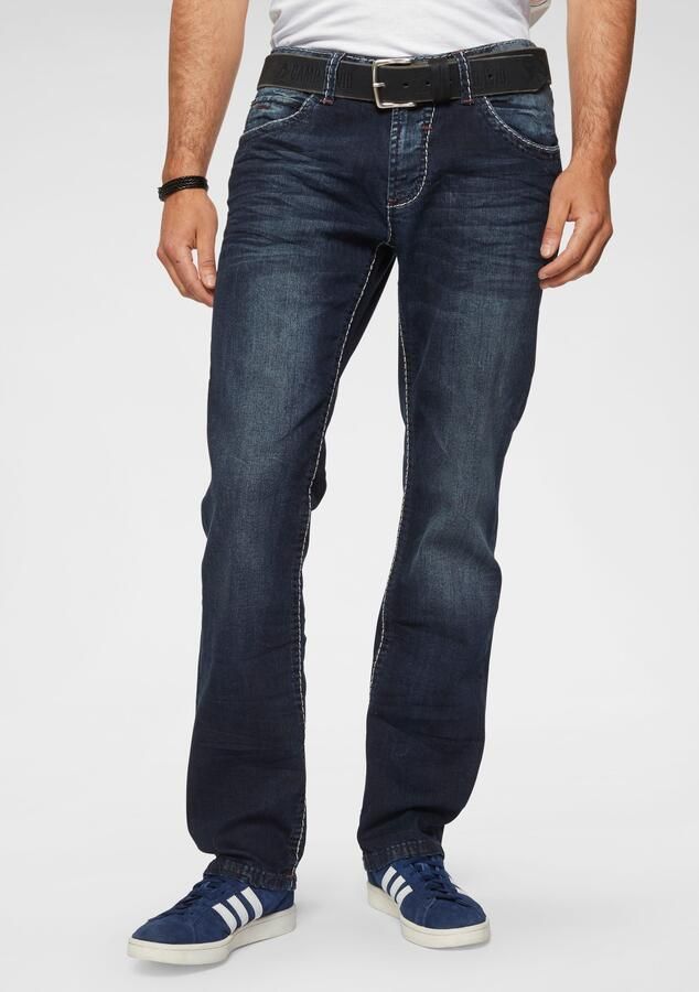 CAMP DAVID Straight jeans NI:CO:R611 met opvallende stiknaden - Foto 7