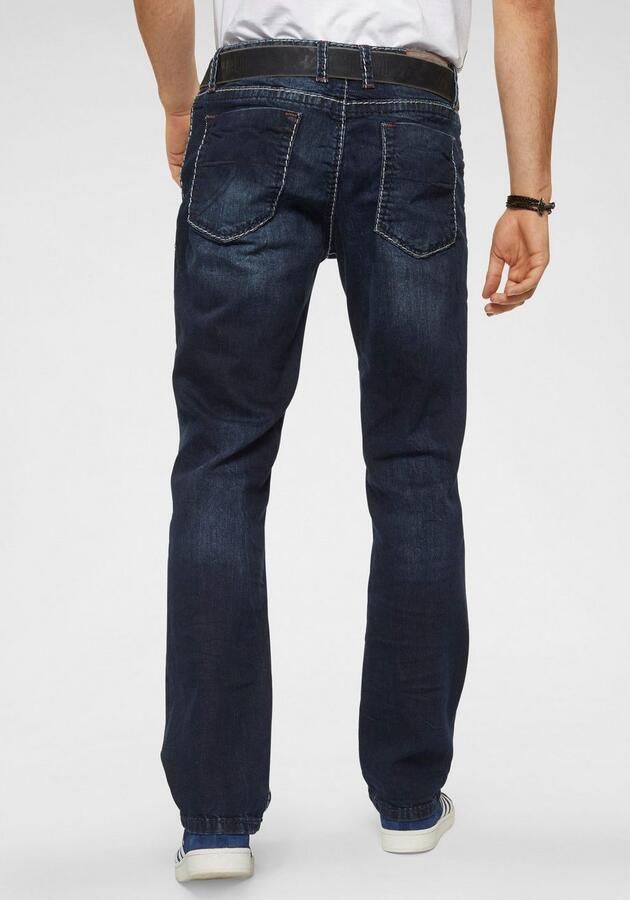 CAMP DAVID Straight jeans NI:CO:R611 met opvallende stiknaden - Foto 3