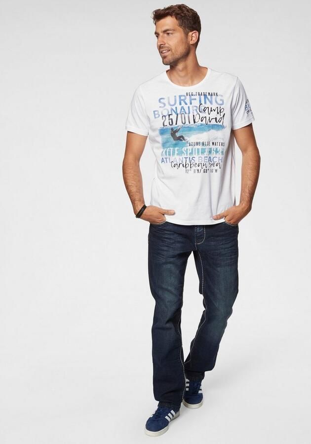 CAMP DAVID Straight jeans NI:CO:R611 met opvallende stiknaden - Foto 4